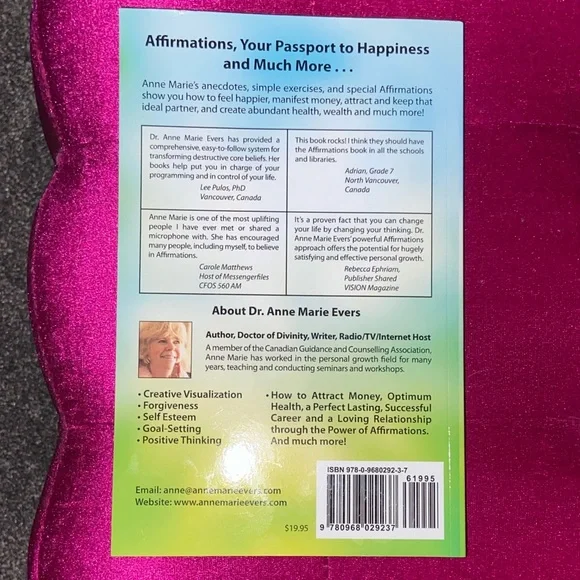 Affirmations Book by Dr. Anne Marie Evers - Picture 2 of 2